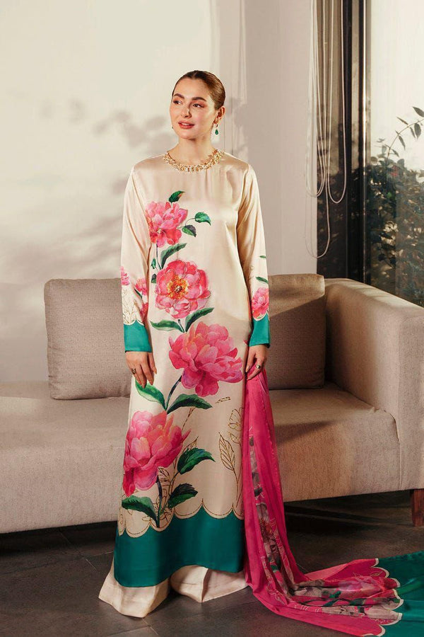 SILK Digital printed Unstitched 03pc suit