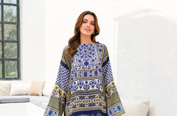 silk Digital printed Unstitched 03pc suit